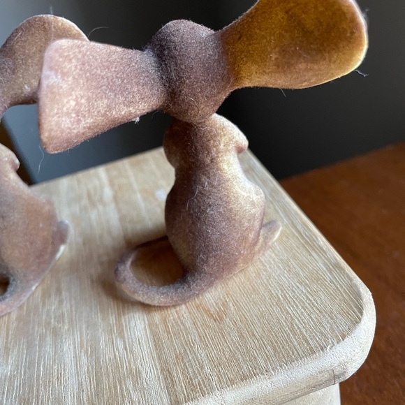 Lot of 2 Vintage Parma Flocked Mouse Mice Oversized Ears Figurine Kitschy MCM - Picture 7 of 9